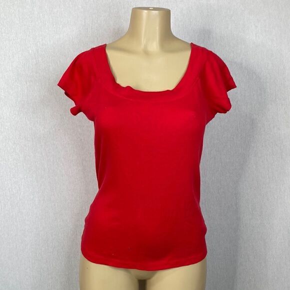 New York and Company NY&C Women’s Size Medium Short Sleeve Red Top. Like New - Picture 1 of 8